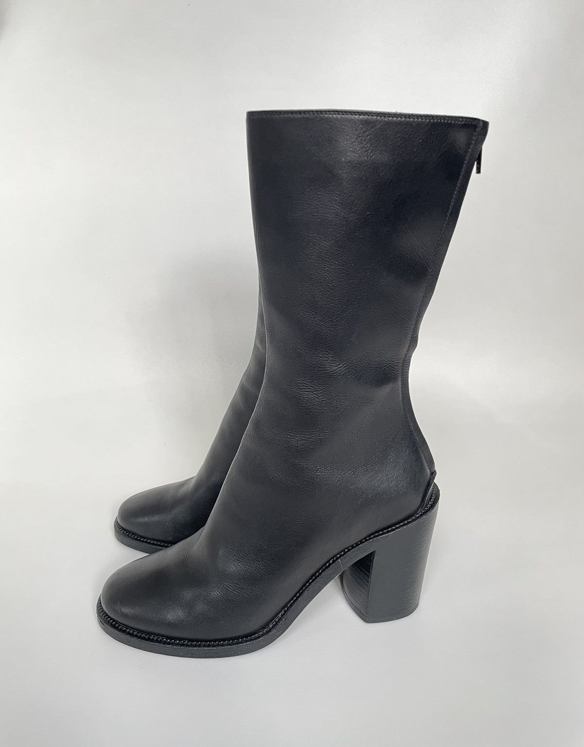 Haider Ackermann Sample Black Leather Thigh High Boots Size US 8 / IT 38 - 3 Thumbnail