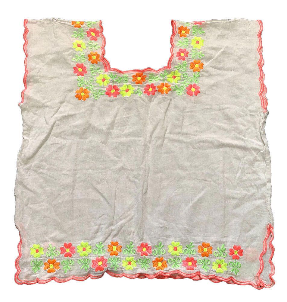 Designer Used White Hand Made Embroidered Floral Blouse S Size S / US 4 / IT 40 - 5 Thumbnail