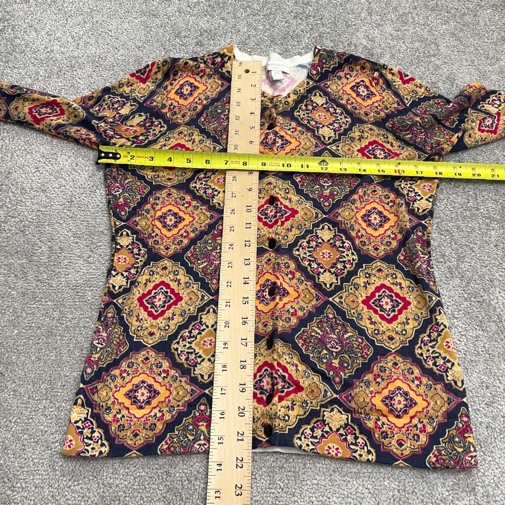 Charter Club Charter Club Cardigan Sweater Women PM Petite Multicolor Knit V-Neck Casual Wool Freeform Aztec Bohemian Classic Designer Ladies Size M / US 6-8 / IT 42-44 - 6 Thumbnail