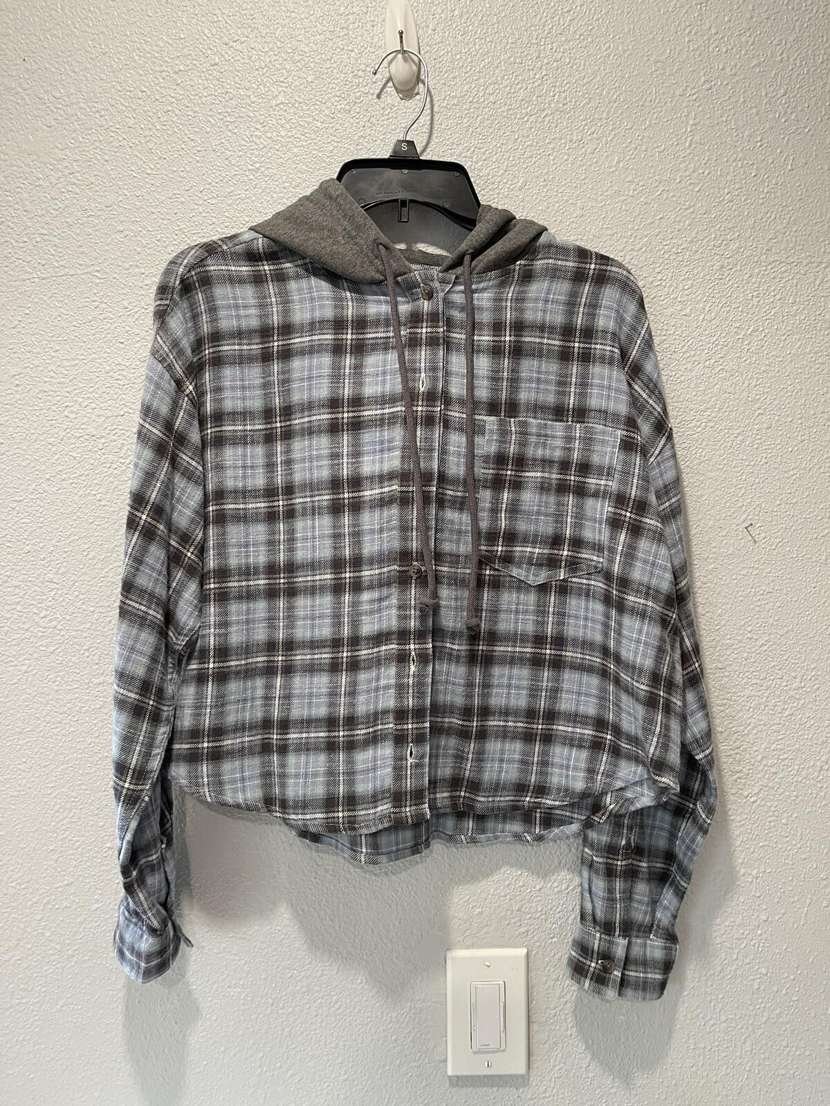 Aeropostale Aeropostale Small Plaid Hooded Shirt Jacket Size S / US 4 / IT 40 - 1 Thumbnail