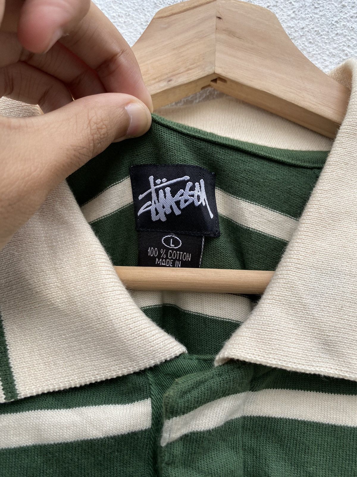 Stussy Vintage Rare Stussy Green Stripe Size US L / EU 52-54 / 3 - 14 Thumbnail