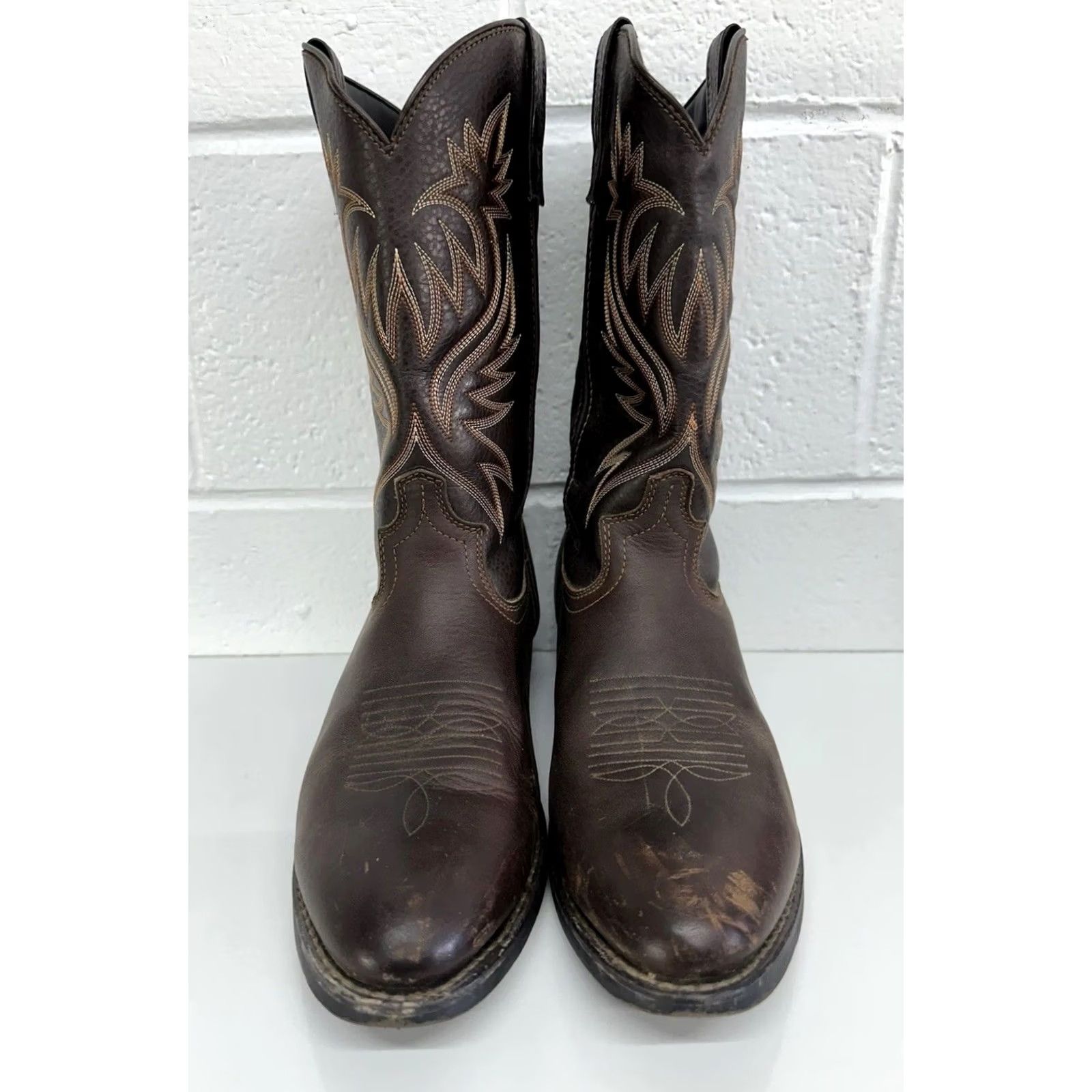 Vintage Laredo 4243 Cowboy boots Brown leather Size US 10.5 / EU 43-44 - 3 Thumbnail