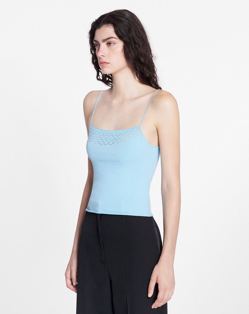 Lanvin o1y0326 Tank Top in Sky Blue Size M / US 6-8 / IT 42-44 - 3 Thumbnail