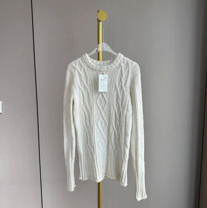 Thom Browne Thom Browne Cream Cable Knit Sweater 0089 Size ONE SIZE - 1 Thumbnail