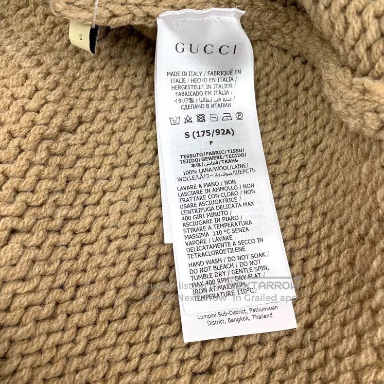 Gucci Gucci Brown logo letter inlaid wool round neck long-sleeve Size US S / EU 44-46 / 1 - 7 Thumbnail