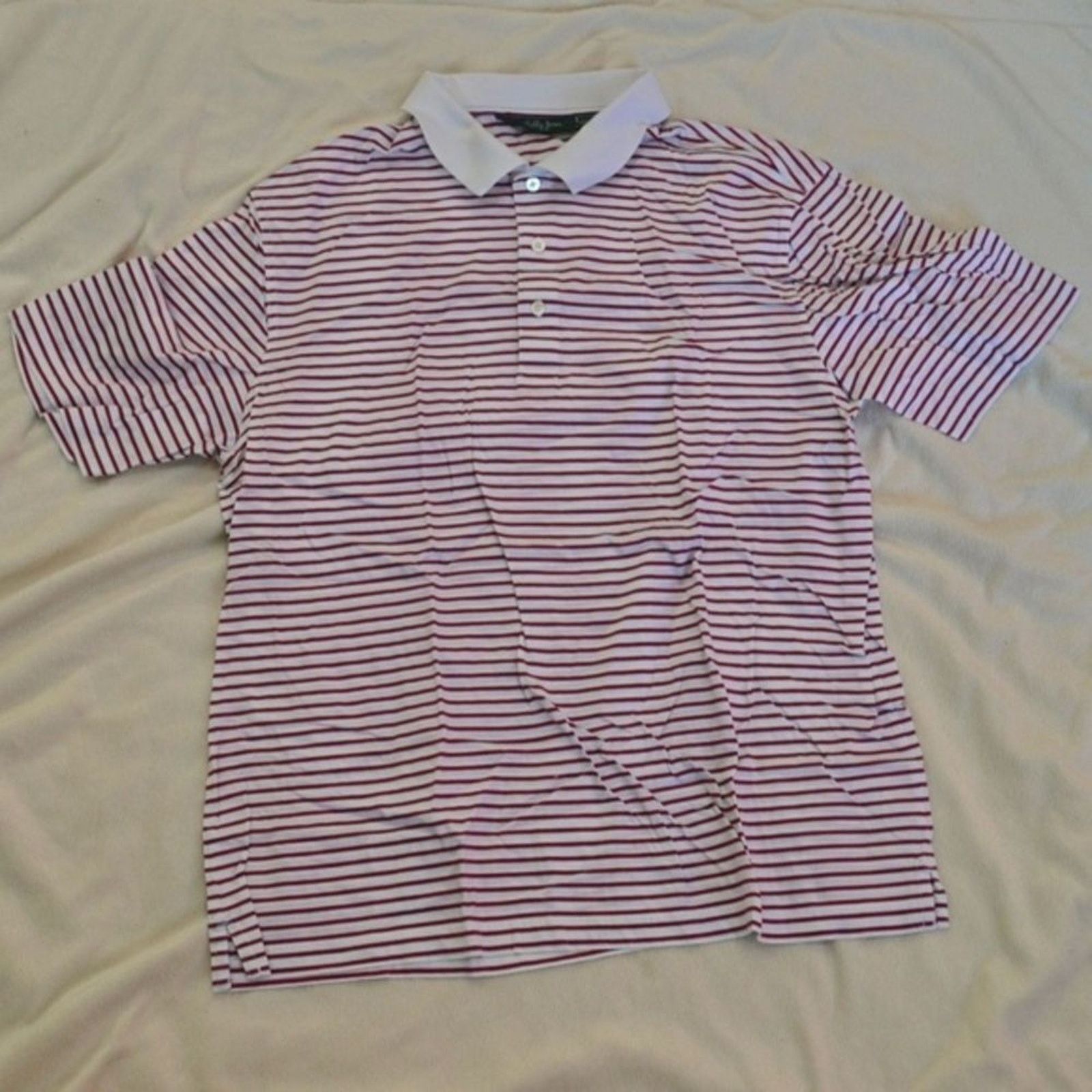 Bobby Jones Bobby Jones Red & White Striped Polo Shirt | Sz L Size US L / EU 52-54 / 3 - 2 Thumbnail
