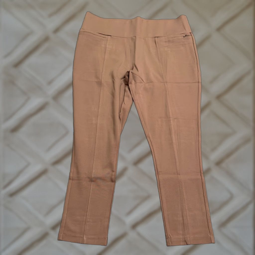 Vintage Betabrand Power Down Skinny Yoga Pants Womens XXL Petite Brown NWT 37x25 Pants Brown Yoga Sweatpants Women 2XL Petite Size 40" / US 18 - 1 Thumbnail