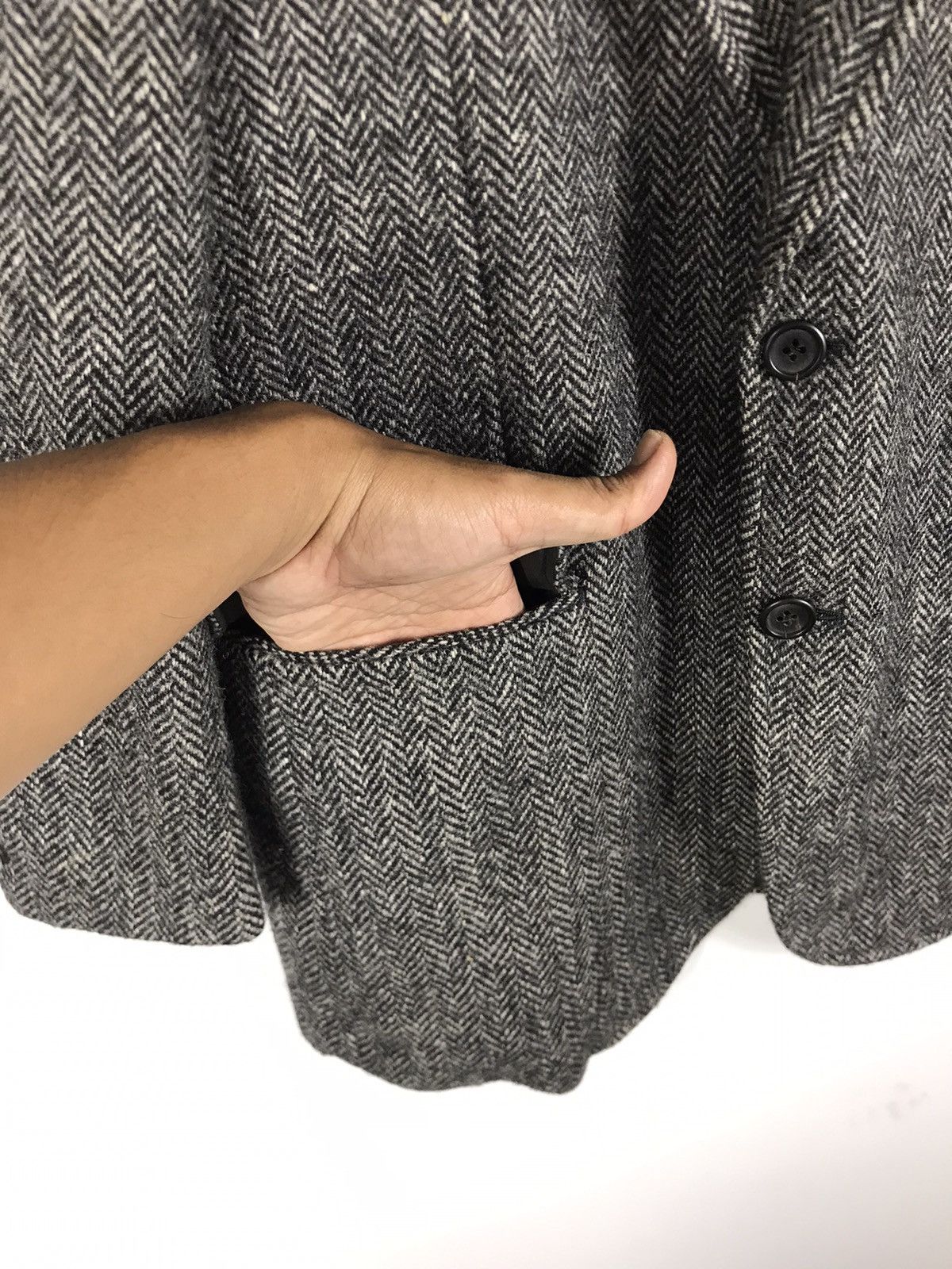 Harris Tweed ⚡️Vintage Harris Tweed Wool Herringbone Coat Size 42S - 6 Thumbnail