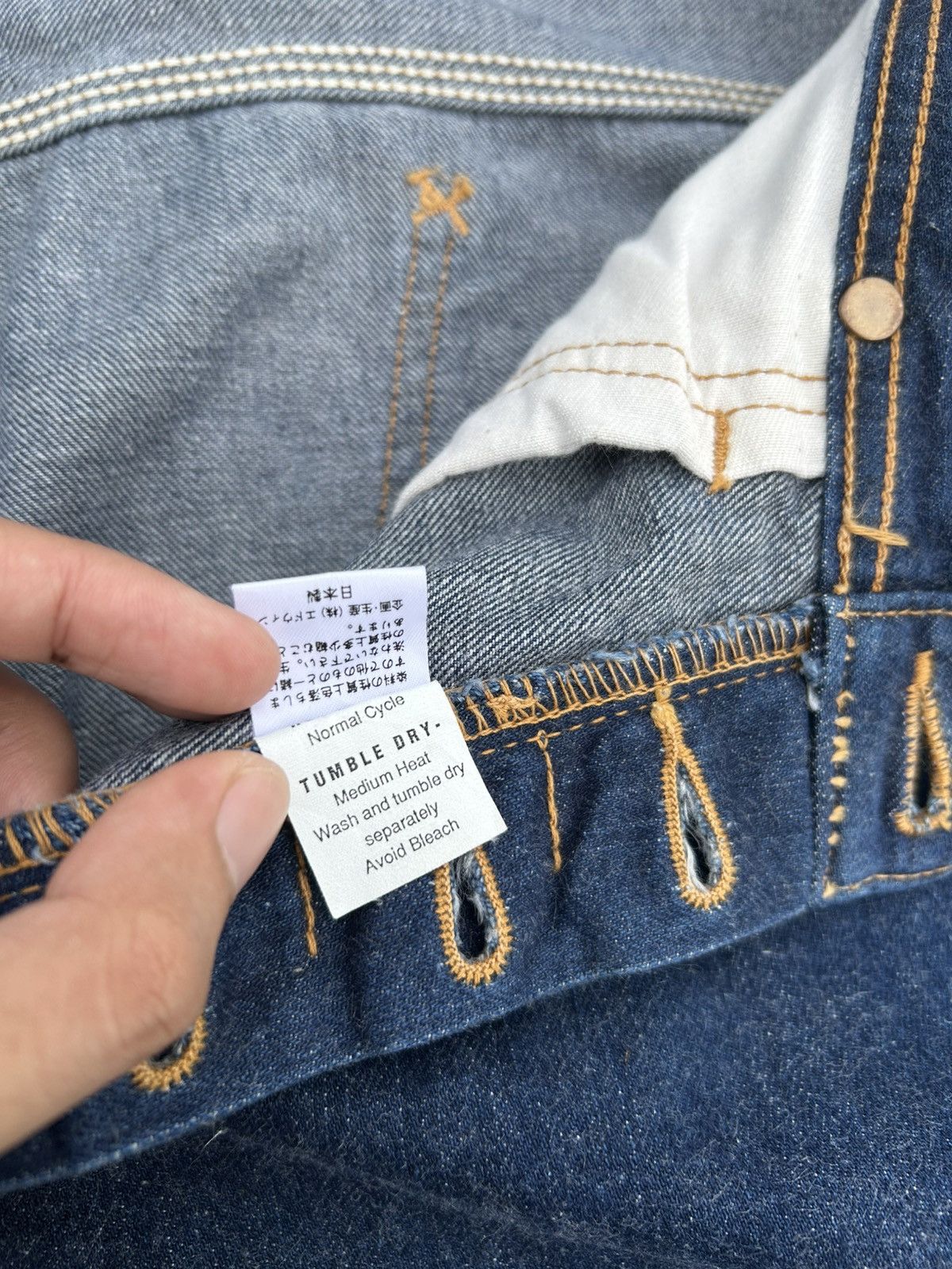 Kapital Buckle Back Vintage Lee Cowboy Selvedge Distressed Denim Size US 36 / EU 52 - 14 Thumbnail