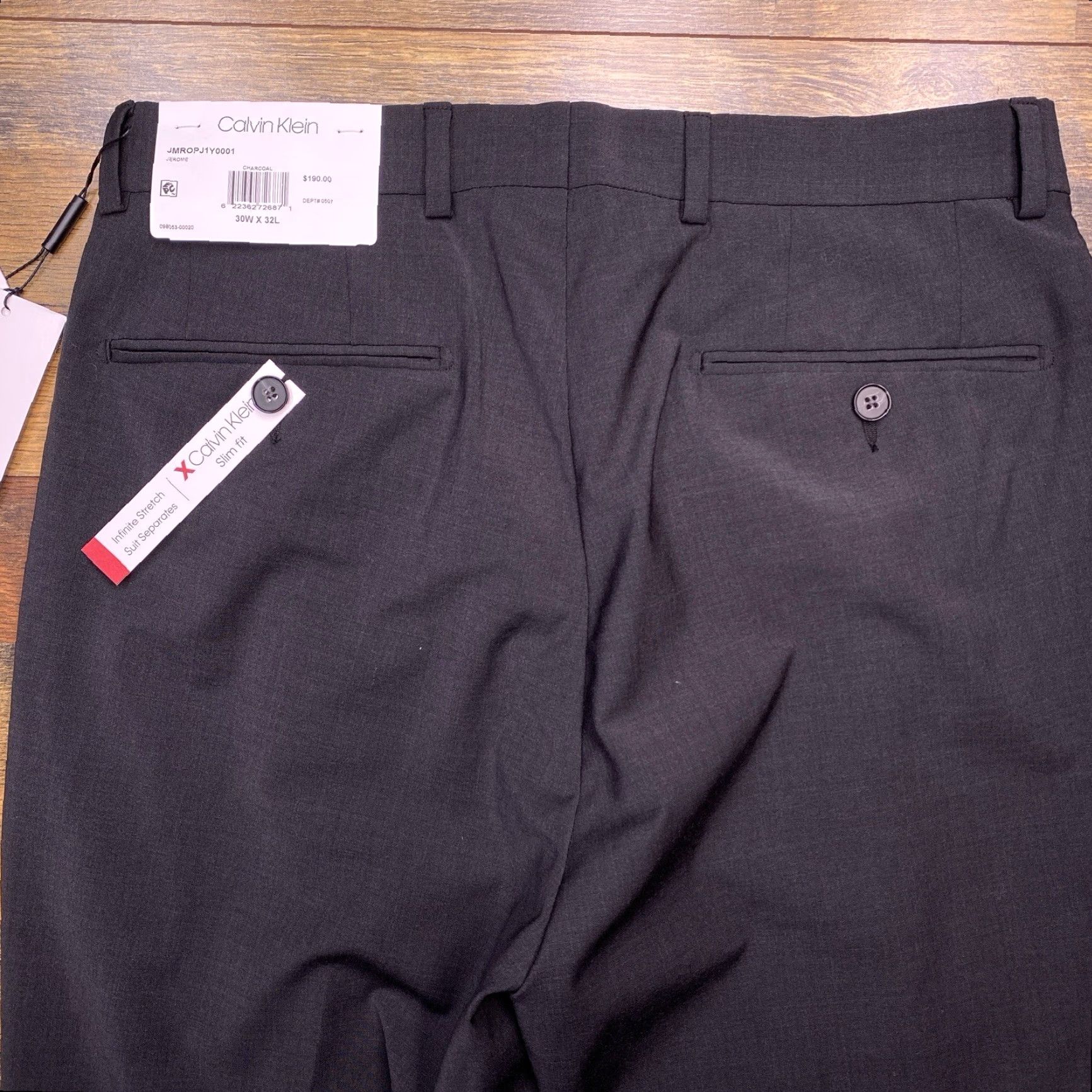 Calvin Klein Calvin Klein Slim Pants Mens 30x32 Blue Dress Slim Fit Tapered Professional Classic Wool Blend New Size US 30 / EU 46 - 7 Thumbnail