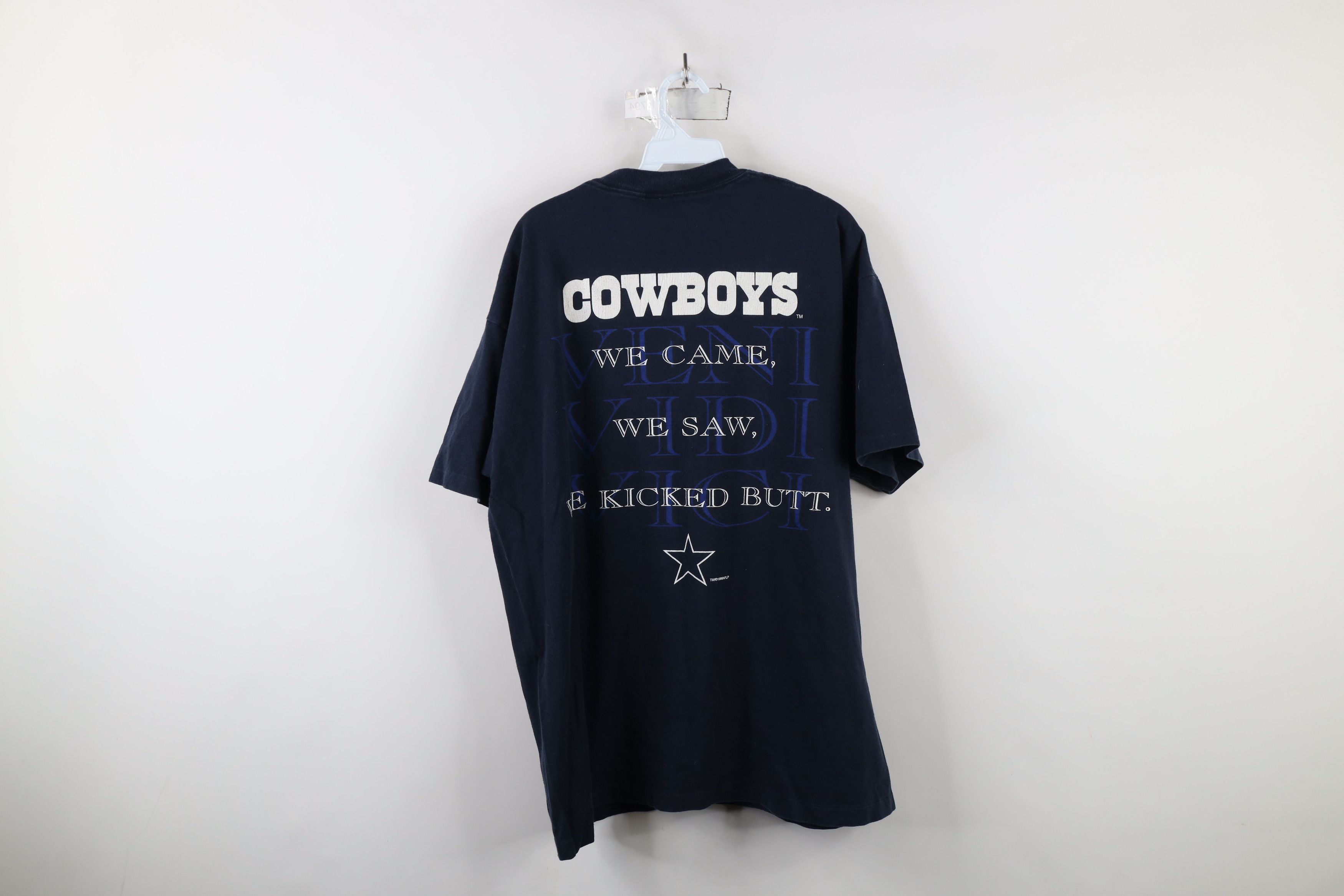 Vintage Vintage 90s Spell Dallas Cowboys Football Helmet T-shirt USA Size US XL / EU 56 / 4 - 11 Thumbnail