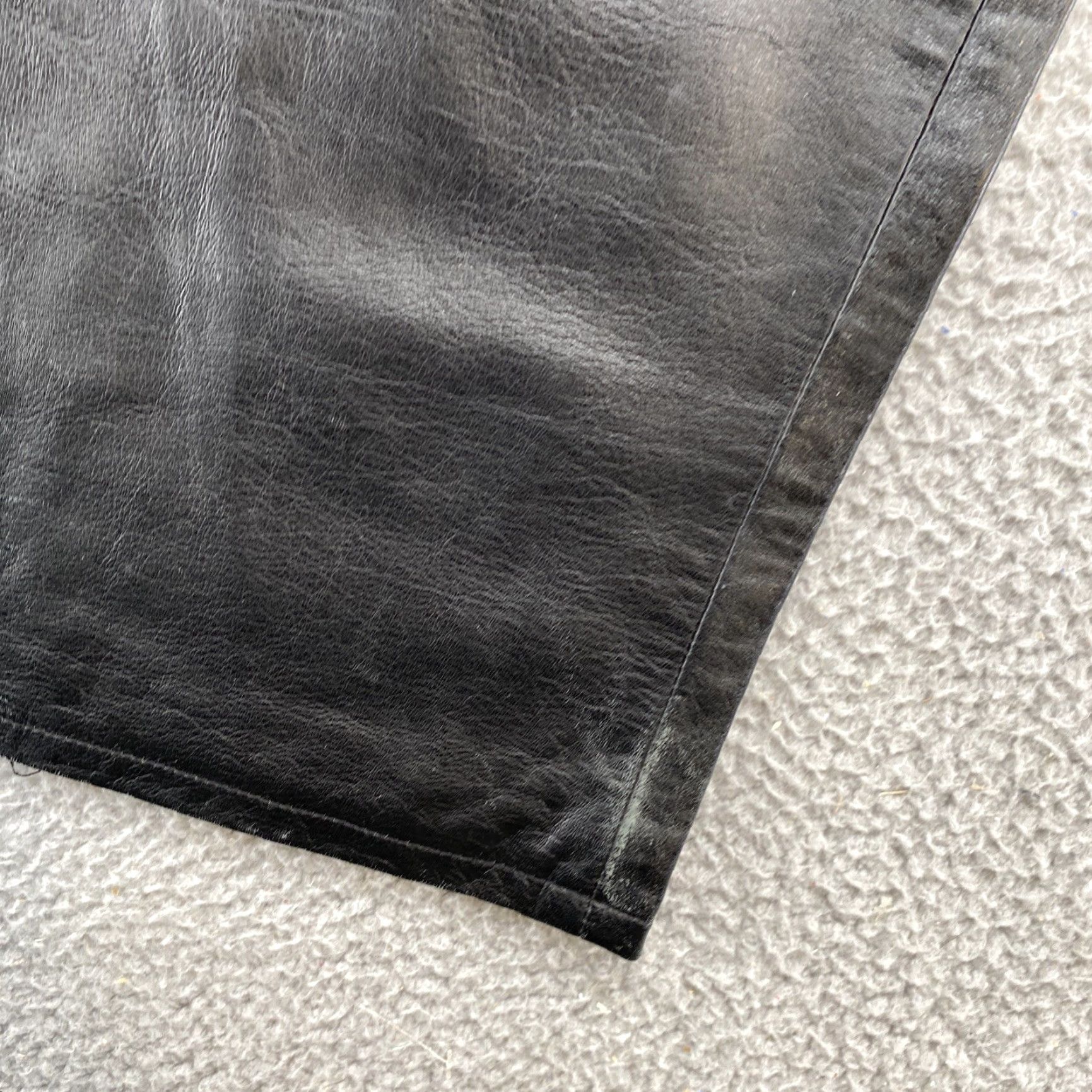 Vintage Vintage North American Frontier Black Leather Women’s Western Moto Biker Pants Size 11 Size ONE SIZE - 4 Thumbnail