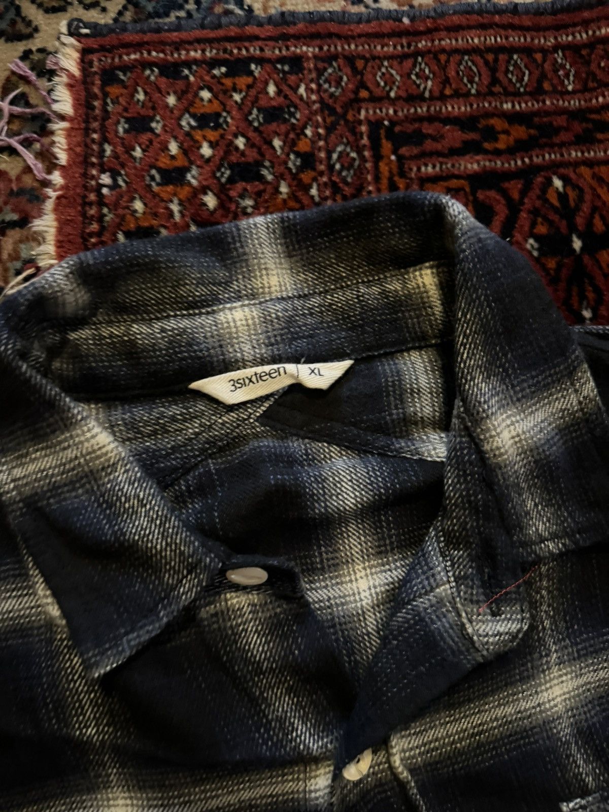 3sixteen 3sixteen shadow plaid cotton button down USA Size US XL / EU 56 / 4 - 2 Thumbnail