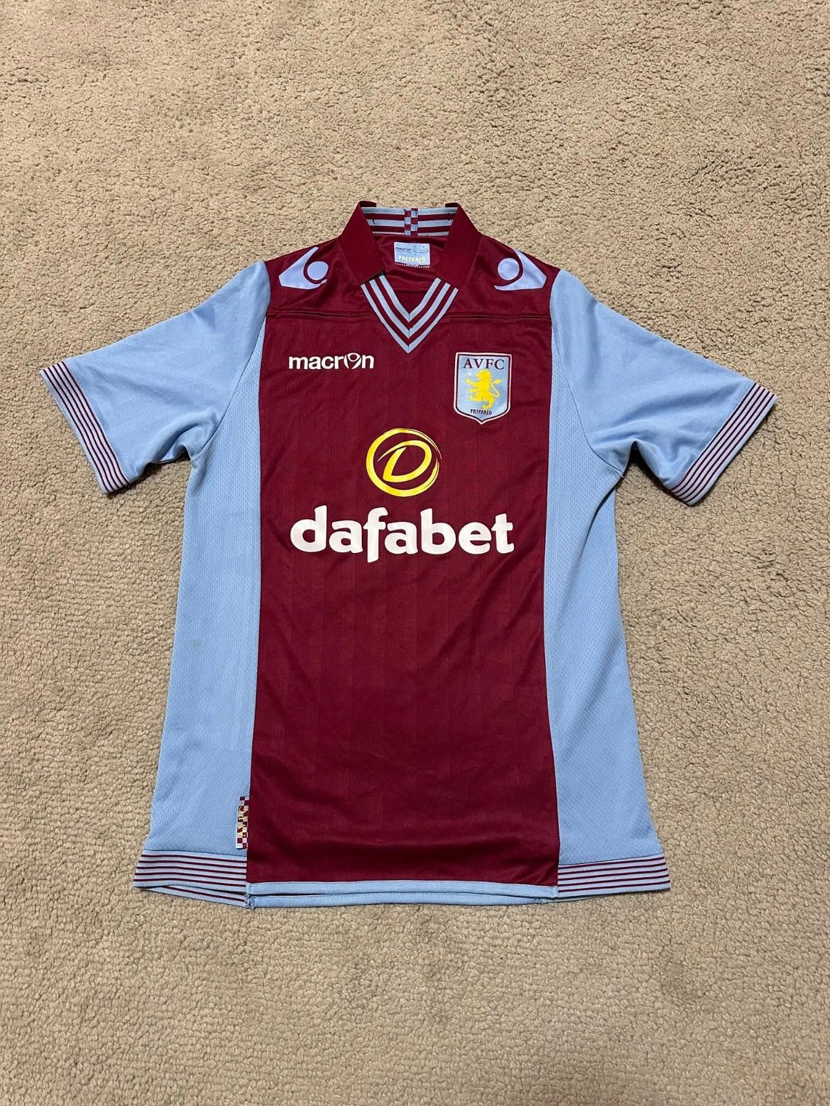 ASTON VILLA 2013/14 HOME SHIRT FOOTBALL SOCCER JERSEY MACRON