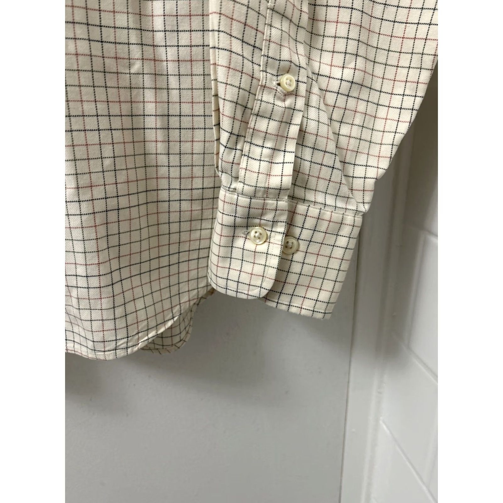 Polo Ralph Lauren VINTAGE Polo Ralph Lauren Estate Shirt Mens M Beige Plaid Button-Up L/S Classic Fit Embroidered Size US M / EU 48-50 / 2 - 7 Thumbnail