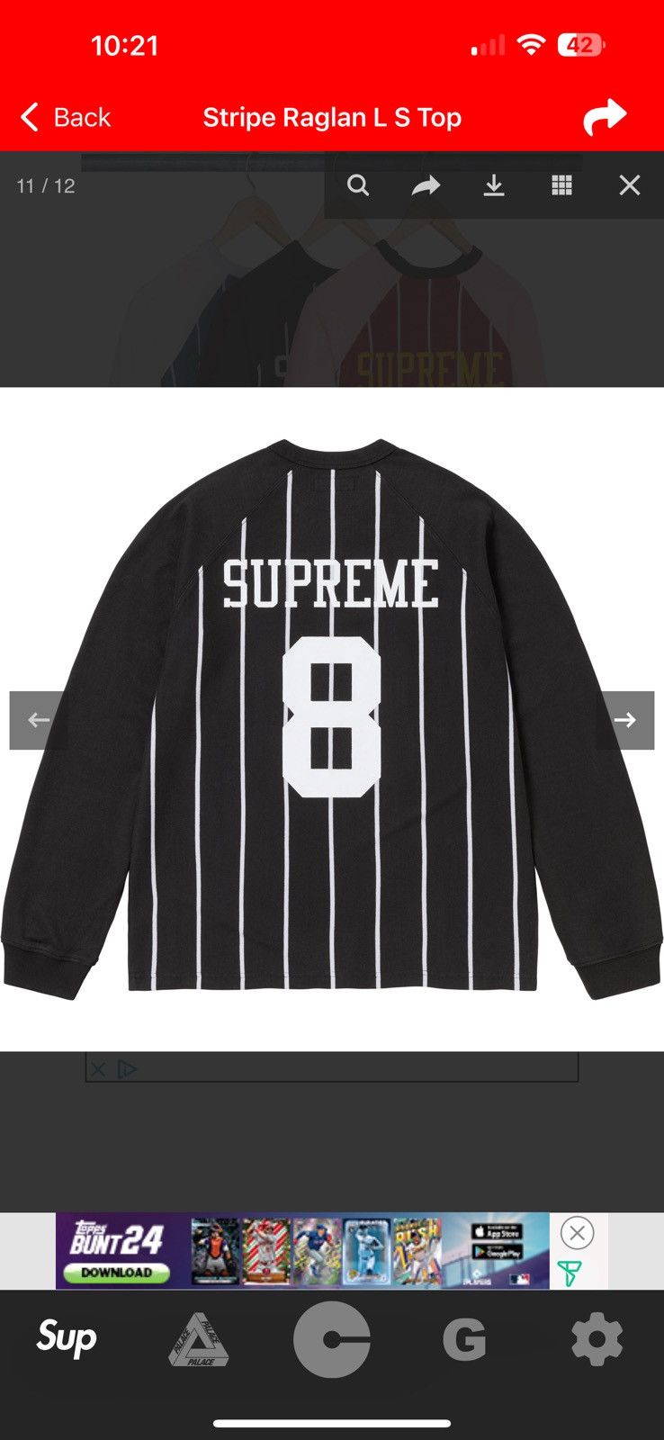 Supreme Supreme Raglan Tee Size US XXL / EU 58 / 5 - 1 Thumbnail