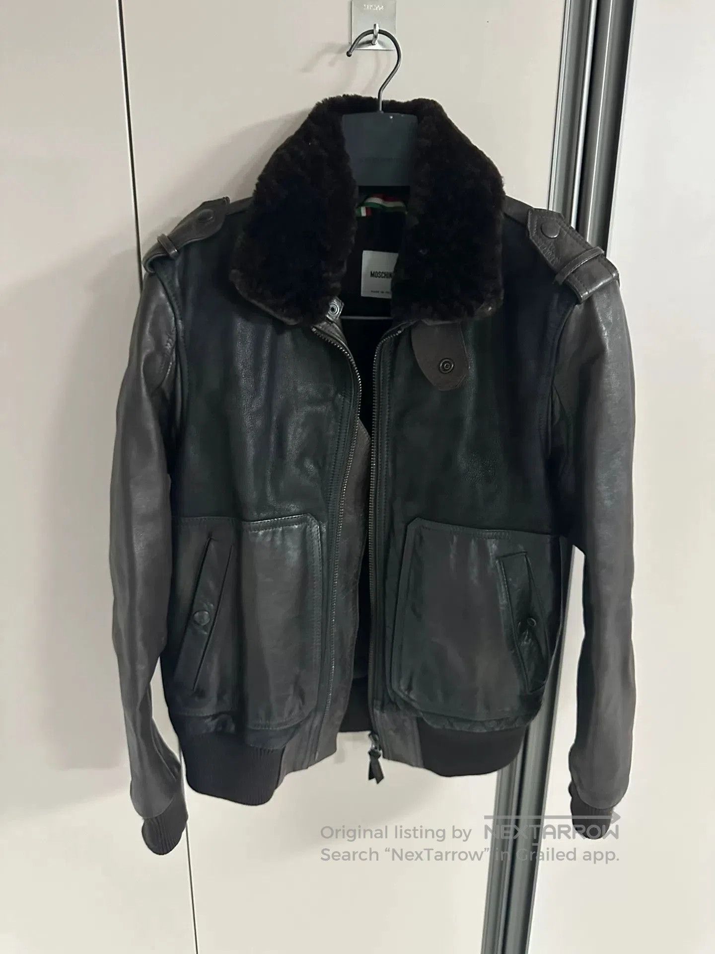 Moschino Moschino B3 Pilot Leather Jacket. Size US M / EU 48-50 / 2 - 1 Thumbnail