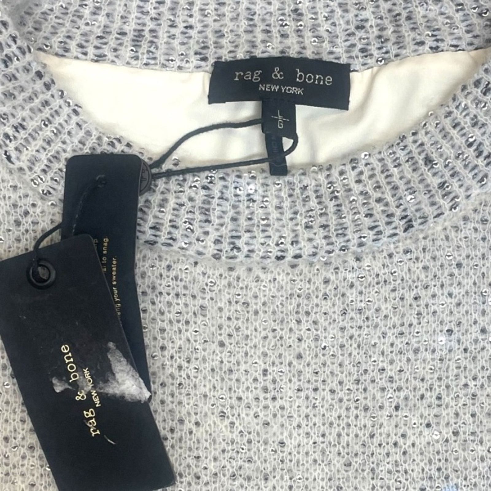 Rag & Bone NWT Rag & Bone Estelle Sequin Sweater size Large Size L / US 10 / IT 46 - 12 Thumbnail