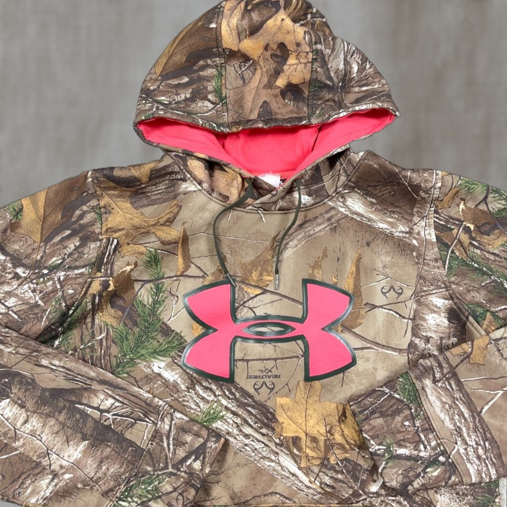 Under Armour Under Armour Hoodie Women M Camouflage Realtree Pink Logo Sweatshirt Cold Gear B2 Regular Size M / US 6-8 / IT 42-44 - 1 Thumbnail