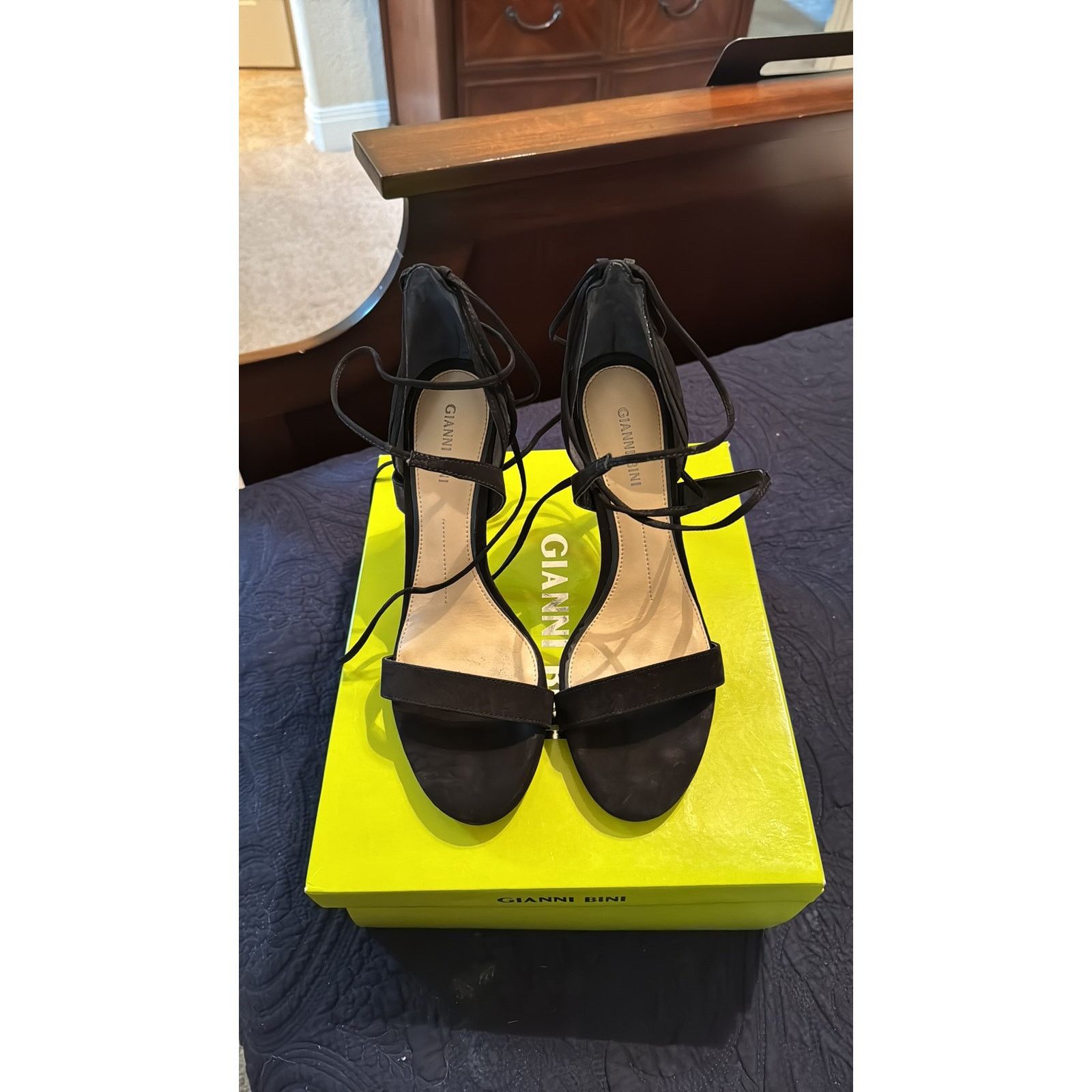 Other Gianni Bini Suede Black Women’s Heels Wrap Ankle Strap 9.5 Size US 9.5 / IT 39.5 - 13 Thumbnail
