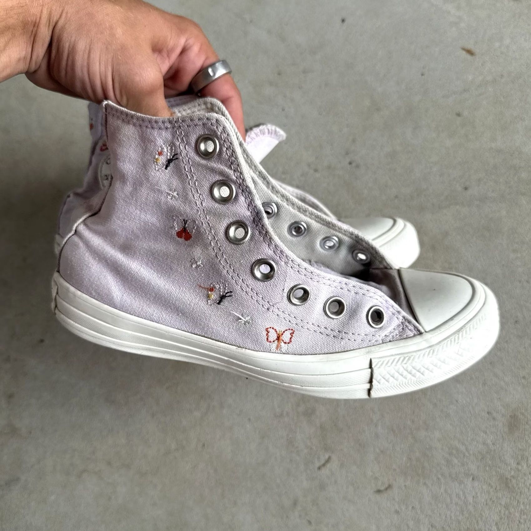 Converse Converse Chuck Taylor All Star Shoes Womens Size 6 Purple Hi Top Butterfly Wings Sneakers Size S / US 4 / IT 40 - 2 Thumbnail
