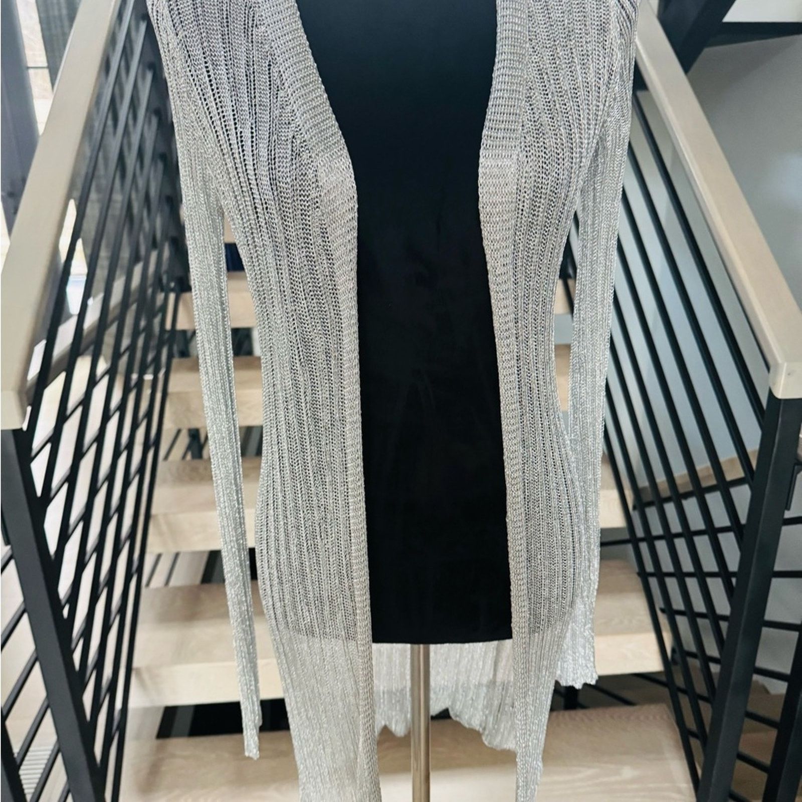 Other New silver Metallic Cardigan .Metallic threads.Size XS Size S / US 4 / IT 40 - 6 Thumbnail