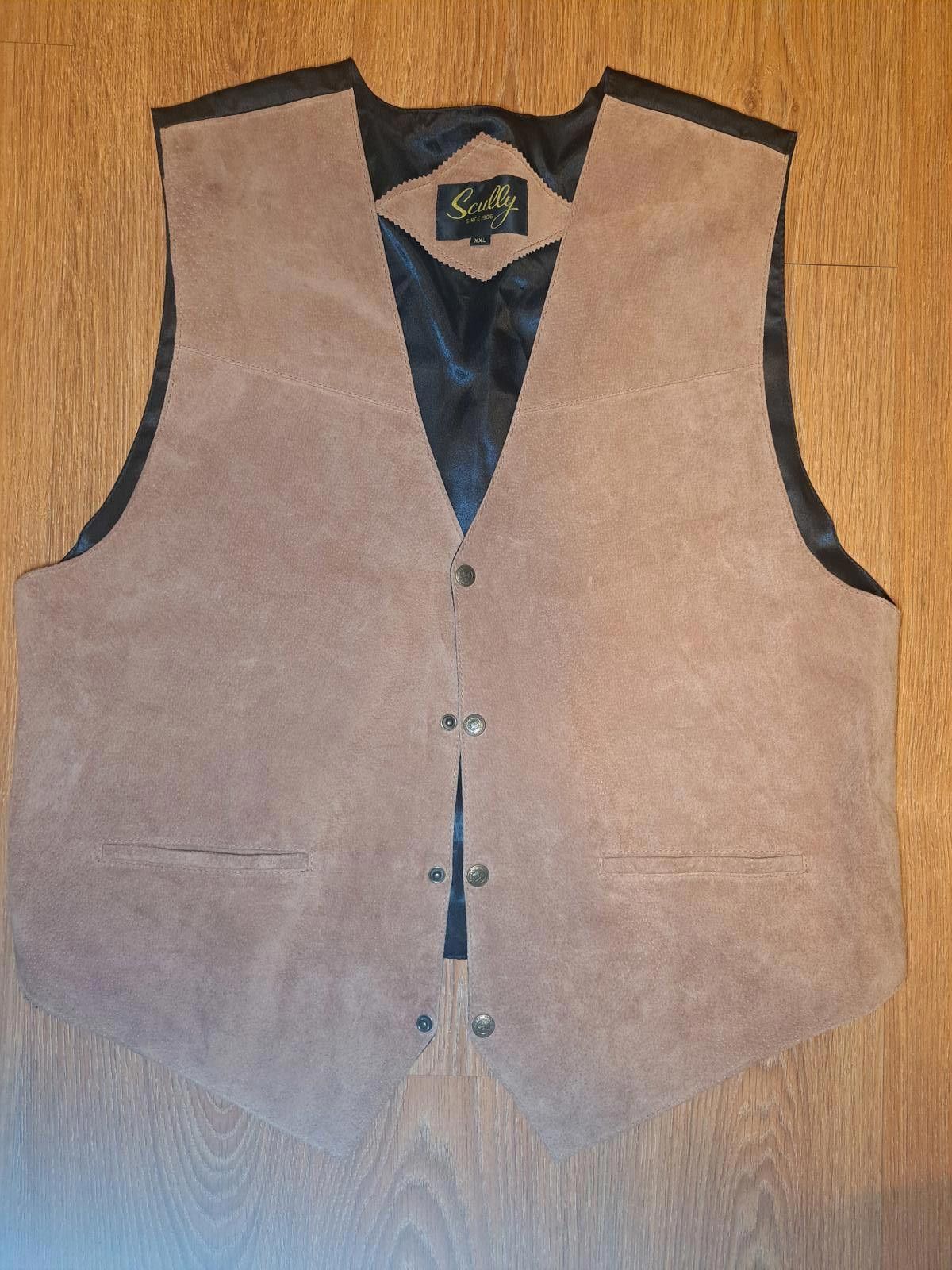 Scully Scully Genuine 100% Leather Vest Mens XXL Brown Adjustable Size US XXL / EU 58 / 5 - 1 Thumbnail