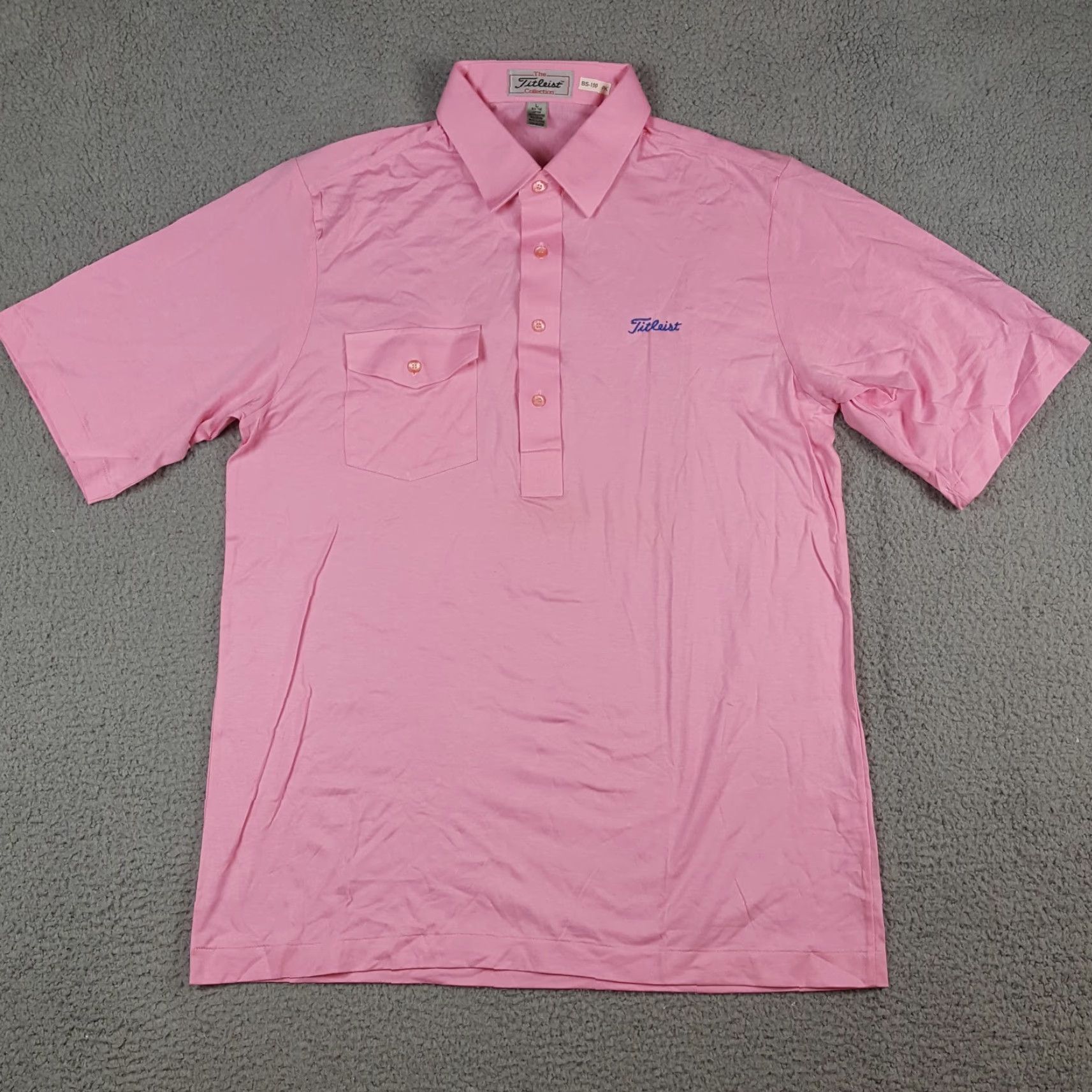 Titleist VINTAGE Titleist Golf Polo Mens L Pink Collared Button Pocket 90s Logo Shirt Size US L / EU 52-54 / 3 - 2 Thumbnail