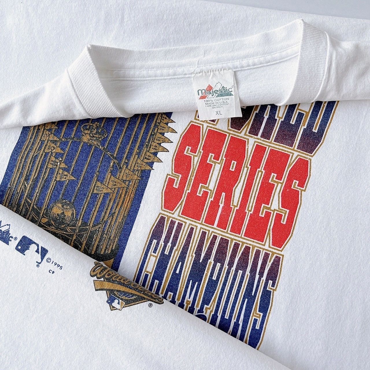 Majestic × Vintage 90s Atlanta Braves MLB t-shirt/ XL Size US XL / EU 56 / 4 - 8 Thumbnail