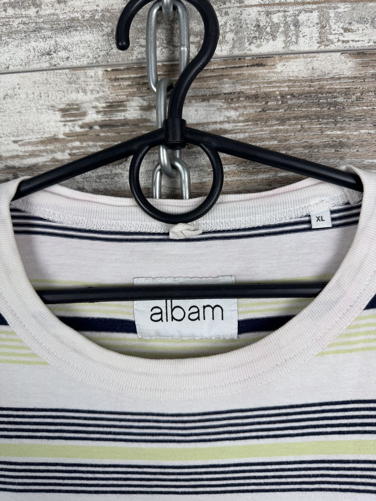 Albam Mens Albam T-shirt cotton striped tee size XL luxury Size US XL / EU 56 / 4 - 5 Thumbnail