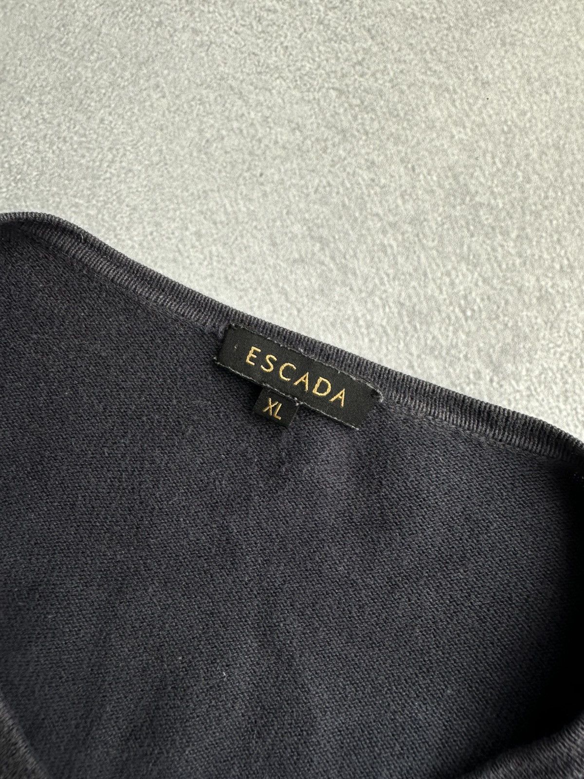 Escada Escada Navy Blue Embellished Button-Front Cardigan Sweater Size XL / US 12-14 / IT 48-50 - 4 Thumbnail