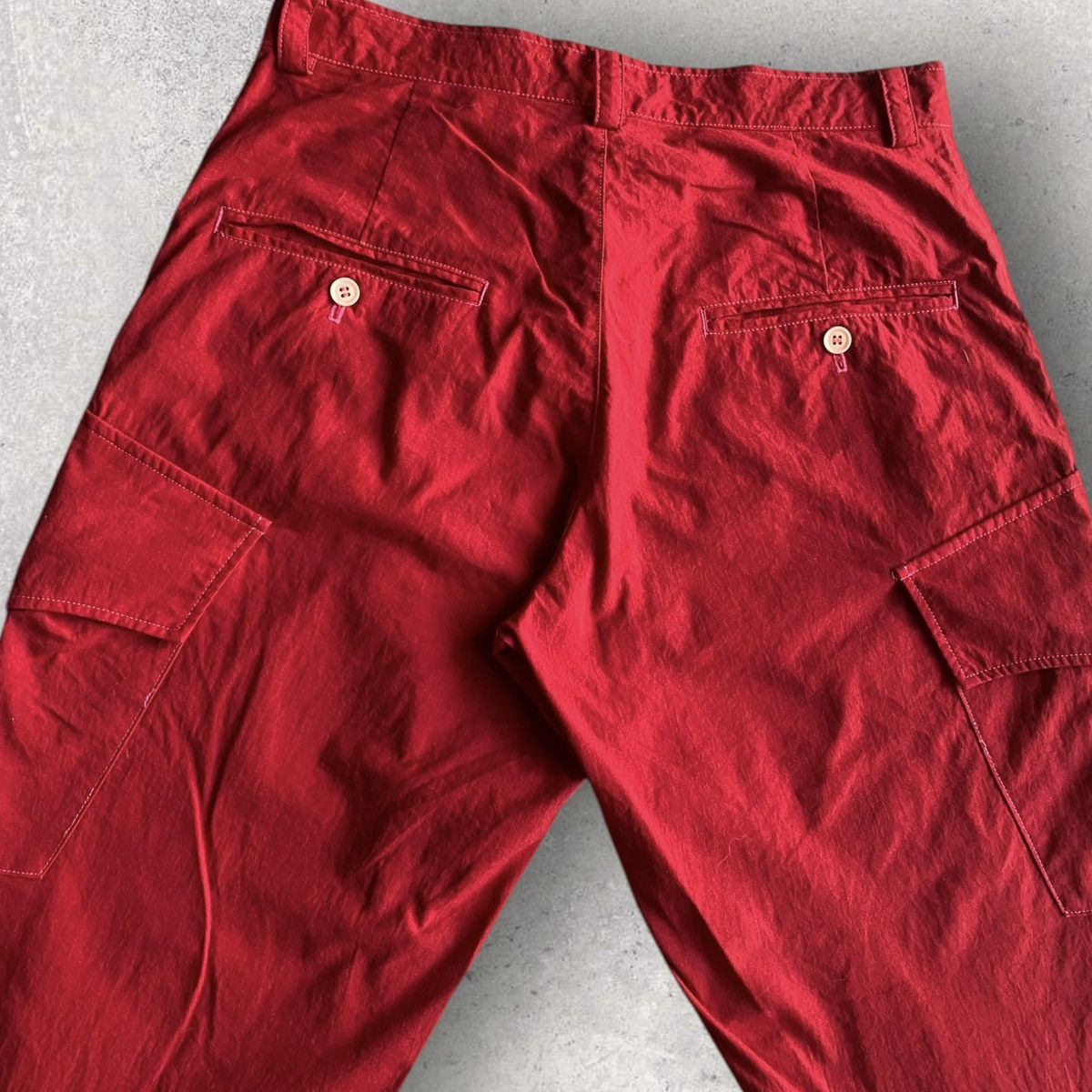 Yohji Yamamoto Y’s Red Label Red Cargo Crop Pants Size US 31 - 6 Thumbnail