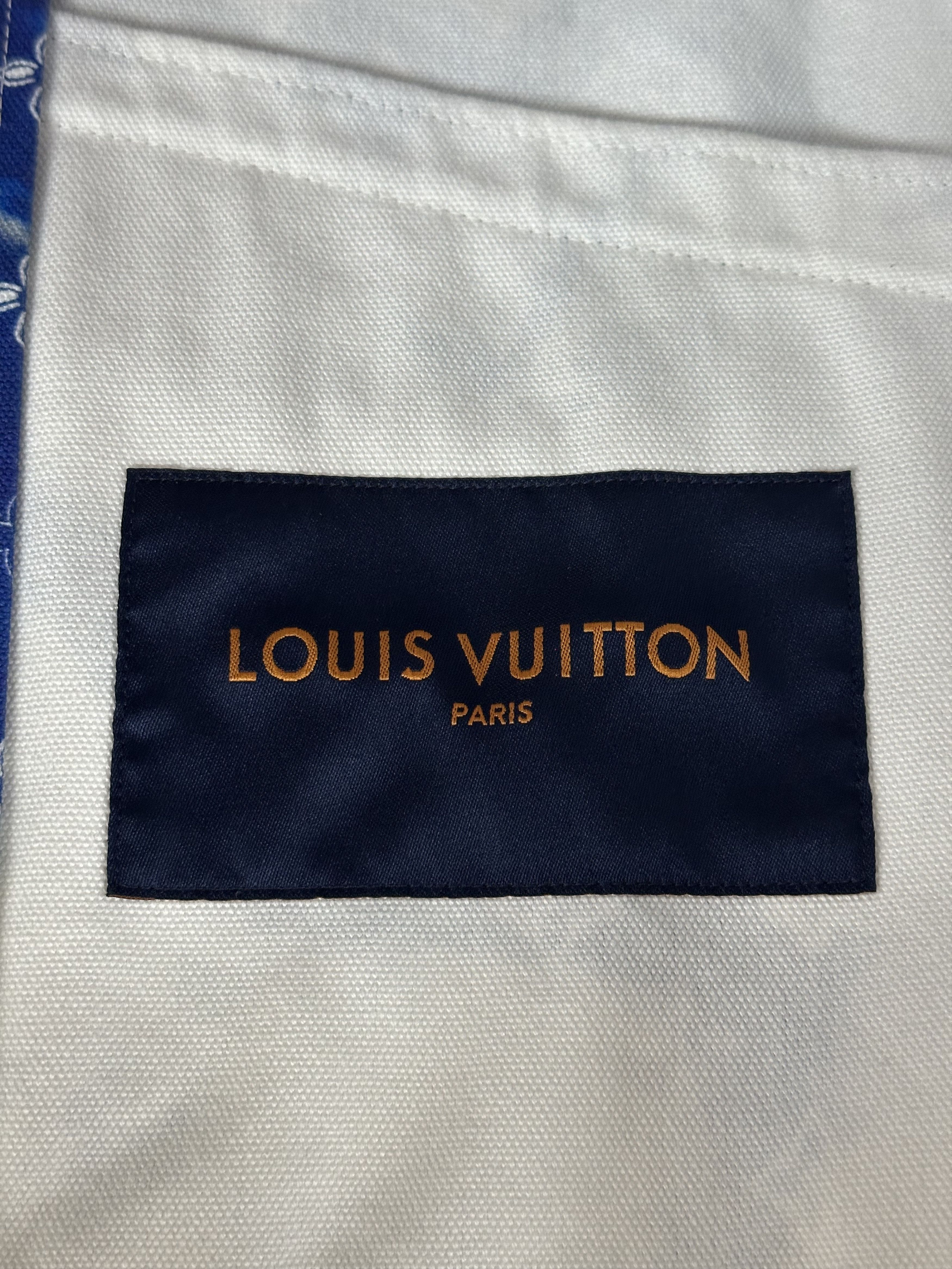 Louis Vuitton Louis Vuitton Blue Bandana Mixed Leather Jacket Size US XXL / EU 58 / 5 - 4 Thumbnail