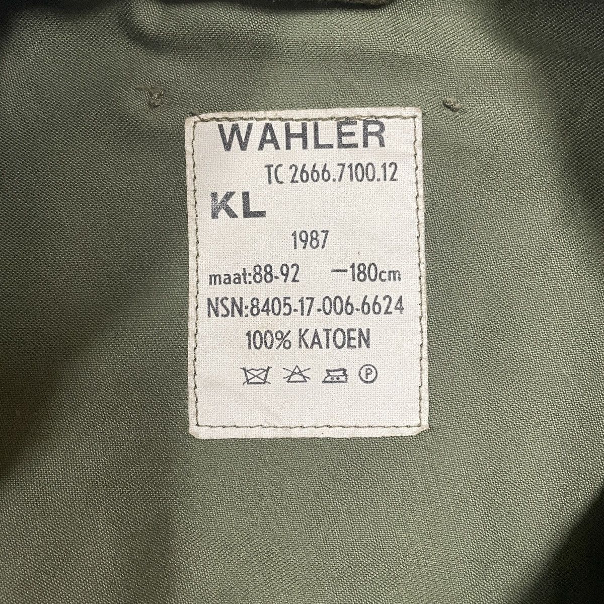 Vintage vintage Dutch Army KL WAHLER military jacket. Field jacket. Size US L / EU 52-54 / 3 - 4 Thumbnail