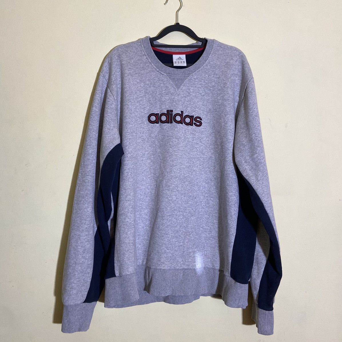 Adidas Adidas Vintage Sweatshirt Navy / White Panel — XXL Size US XXL / EU 58 / 5 - 1 Thumbnail