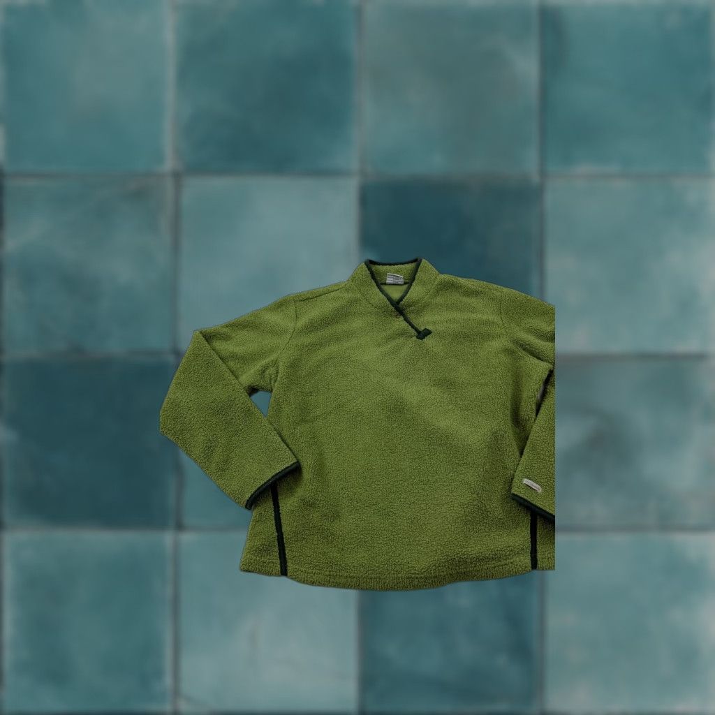 Vintage Columbia Sweater Womens XL Green V-Neck Fleece Pullover Sherpa Cozy Casual Shirt? Size XL / US 12-14 / IT 48-50 - 1 Thumbnail