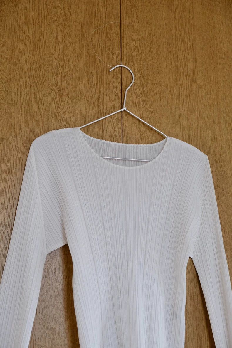 Issey Miyake Issey Miyake size:3 White pleated top Size L / US 10 / IT 46 - 3 Thumbnail