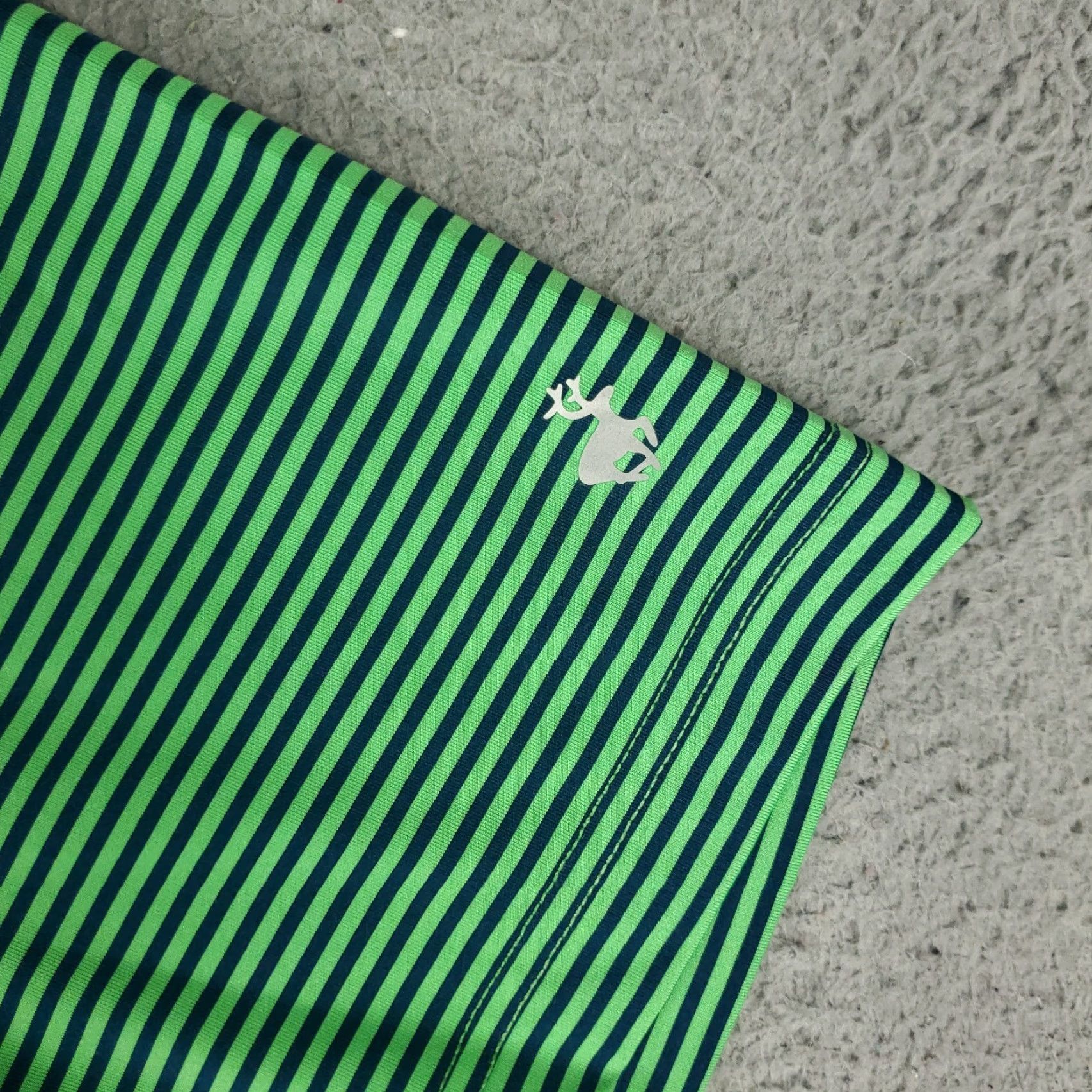 Vintage Michel Rouen Polo Shirt Mens XL Green Striped Performance Golf Short Sleeve Polo Size US XL / EU 56 / 4 - 3 Thumbnail