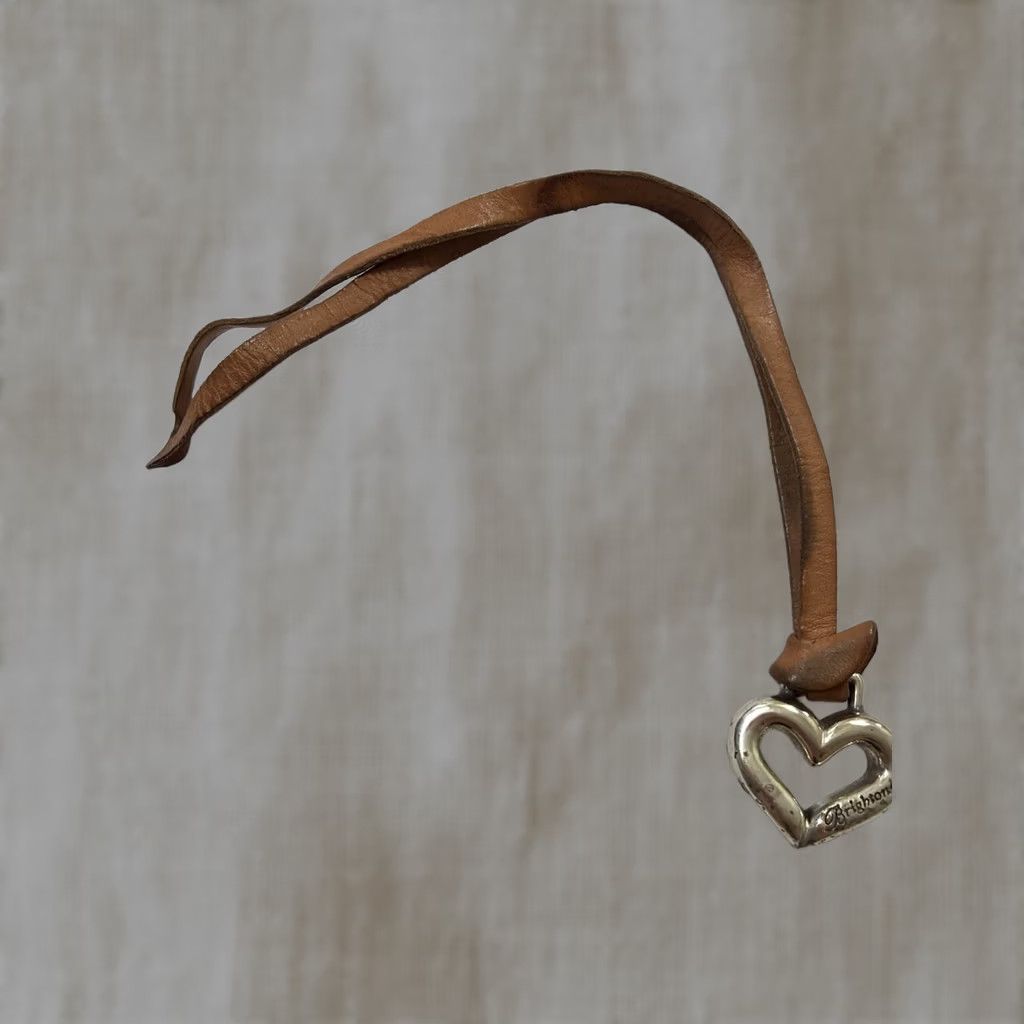 Brighton BRIGHTON Brown Leather Replacement Heart Loop Strap Purse Bag Charm Key Fob Unisex Adult? Keys Bag Charm Size ONE SIZE - 1 Thumbnail