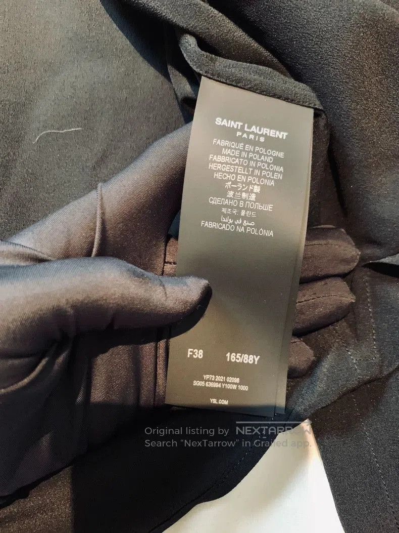 Saint Laurent Paris Saint Laurent Pure Black Silk Shirt. Size XS / US 0-2 / IT 36-38 - 3 Thumbnail