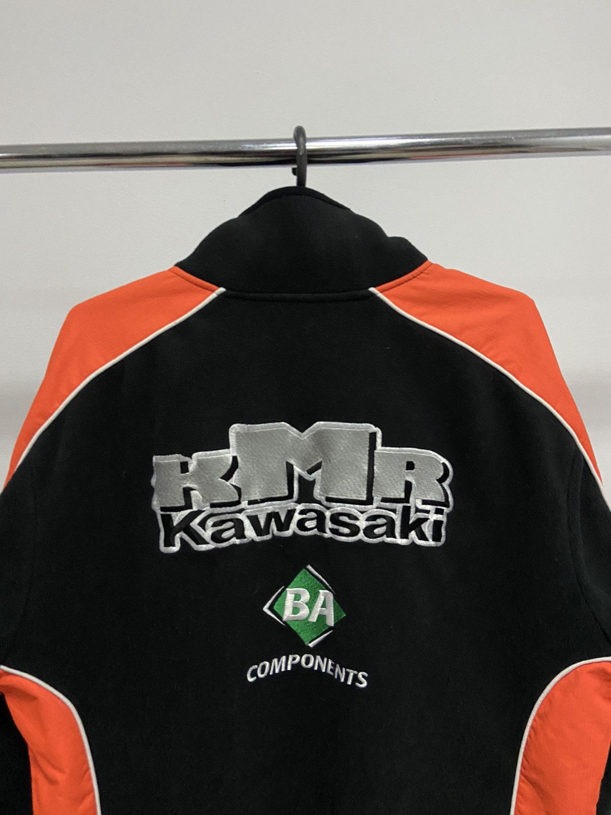 Japanese Brand × Vintage Kawasaki kmr big logo racing fleece jacket sweatshirt zip Size US L / EU 52-54 / 3 - 4 Thumbnail