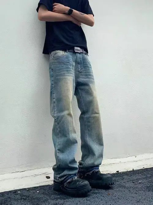 Japanese Brand Vintage baggy straight leg casual jeans Size US 34 / EU 50 - 2 Thumbnail
