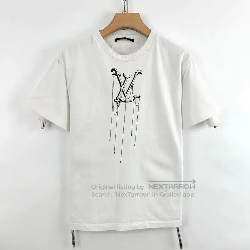 Louis Vuitton Louis Vuitton White Embroidered Cotton T. Size S / US 4 / IT 40 - 1 Thumbnail