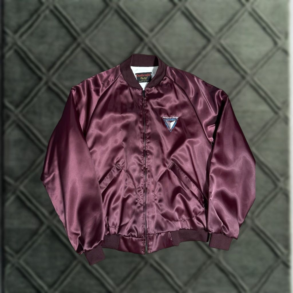 Dunbrooke VINTAGE Power Company Red Bomber Jacket Dunbrooke Pla-Jac Large L Unisex Adults Size US L / EU 52-54 / 3 - 1 Thumbnail