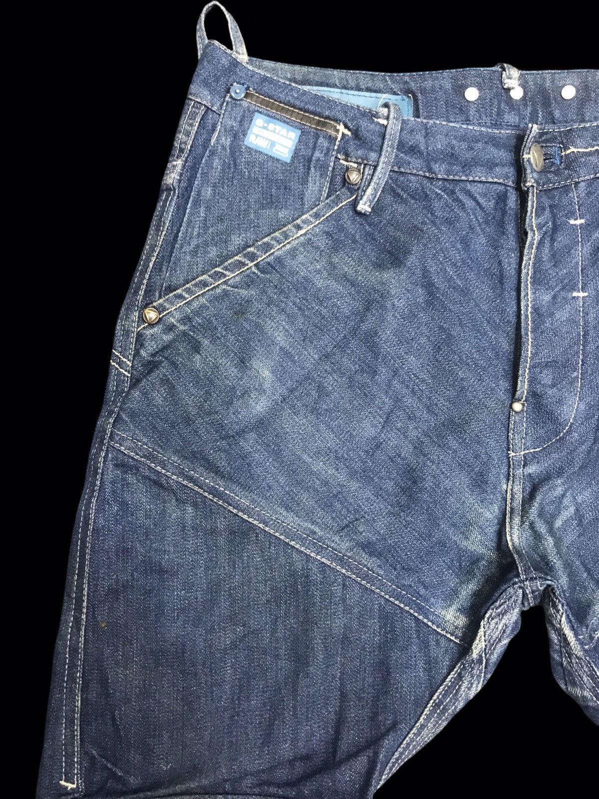 G-Star 💥AVANT GARDE💥GSTAR RAW HI CROTCH SKINNY CURVED DENIM F167 Size US 35 - 3 Thumbnail