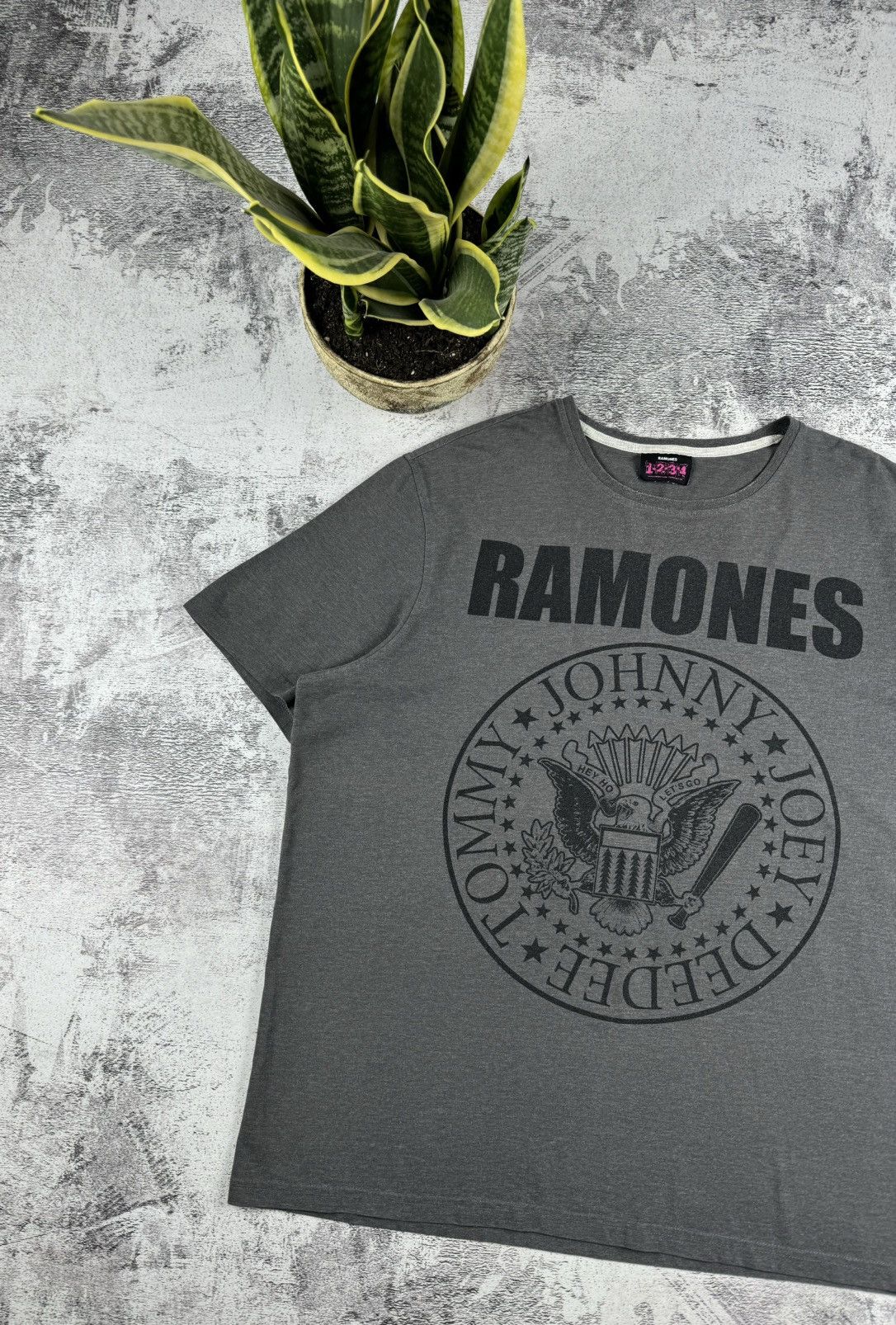 Band Tees Ramones Rock Punk Retro USA Big Logo Grey Men XXL T Shirt Tee Size US XXL / EU 58 / 5 - 2 Thumbnail