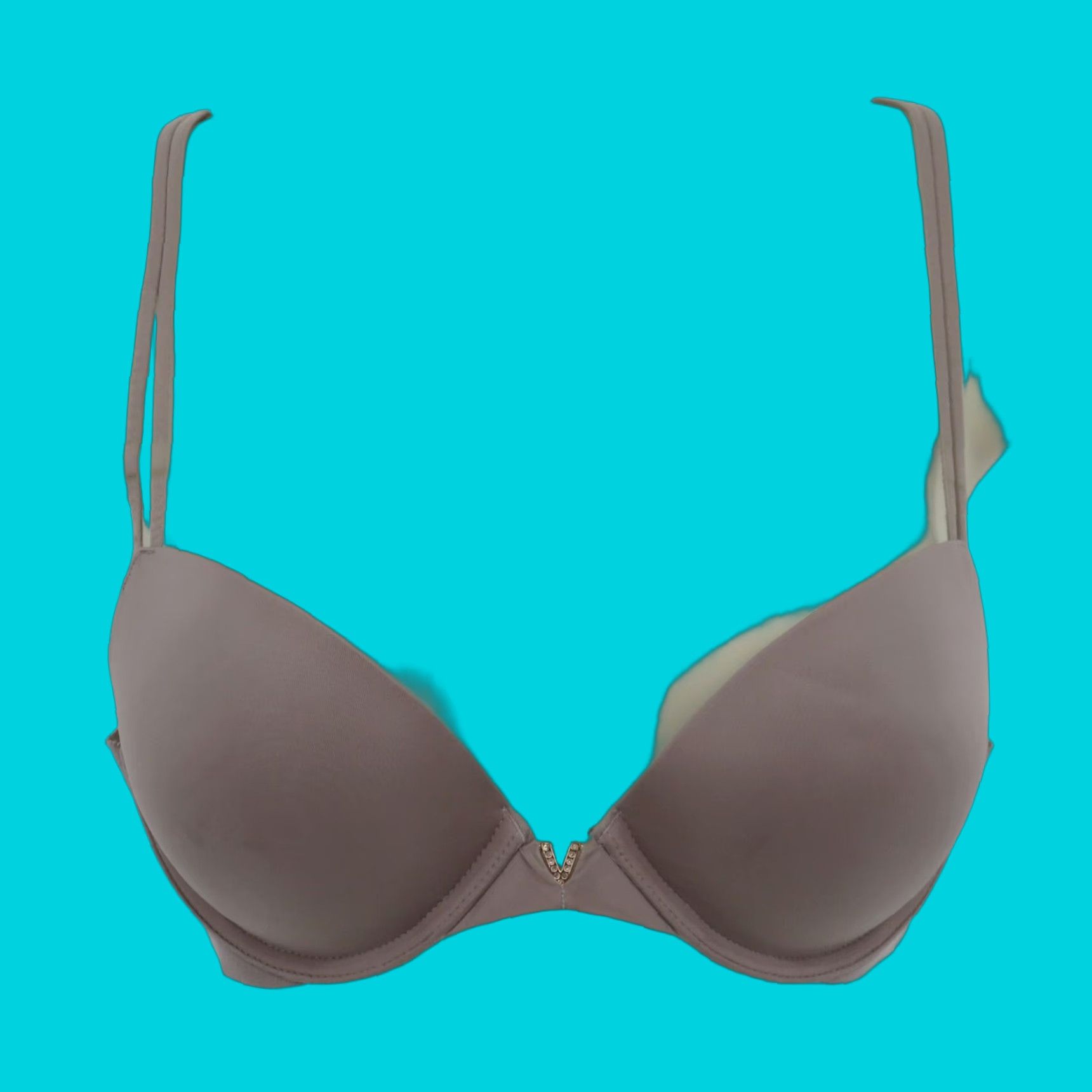Victoria's Secret Victoria's Secret Bra 34B Push Up Underwire Padded Purple Gray Rhinestone Charm Womens B Cup Size ONE SIZE - 1 Thumbnail