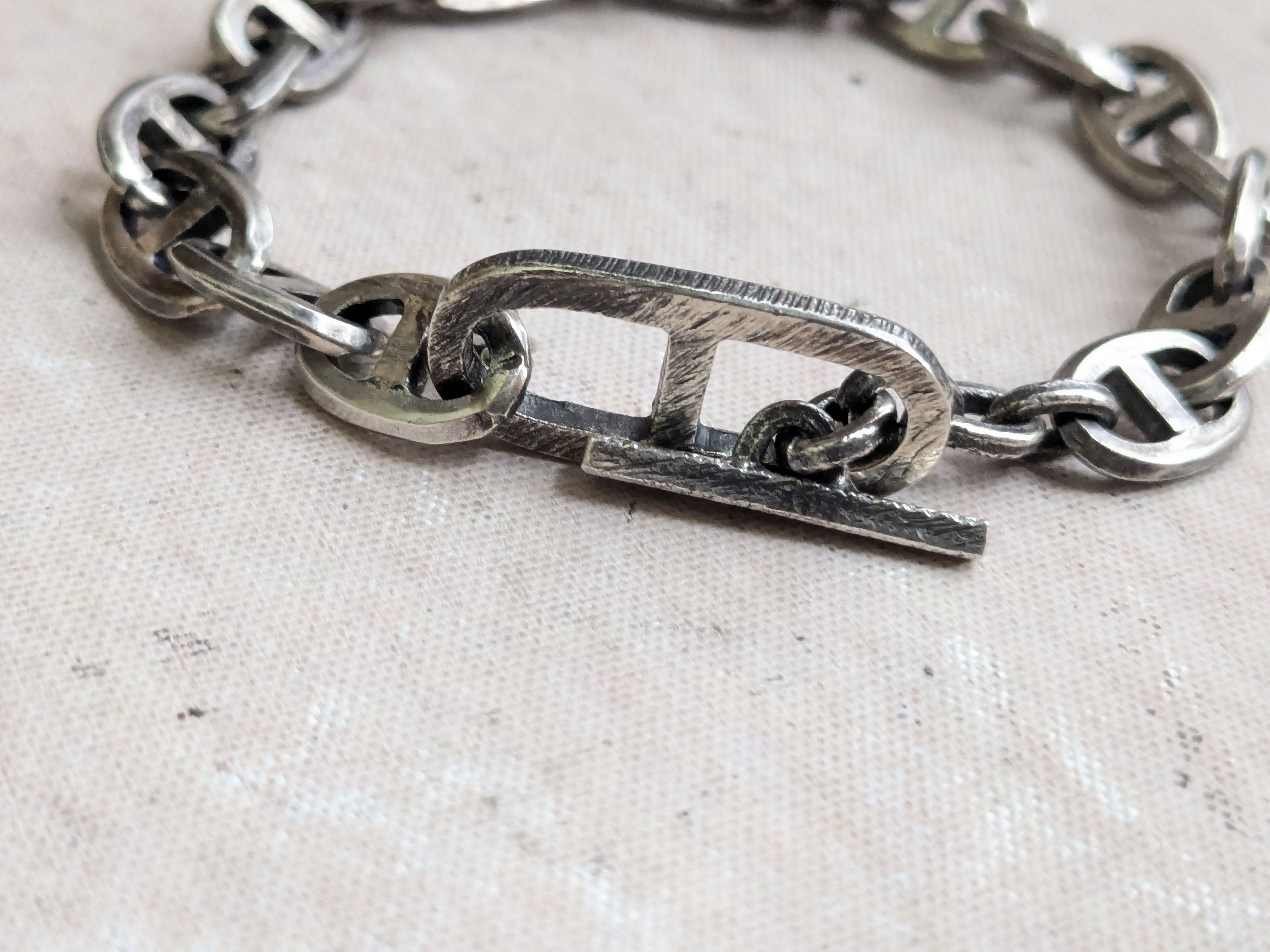 Jewelry Vintage Sterling Silver Bracelet Anchor Mariner 8.5" Size ONE SIZE - 5 Thumbnail