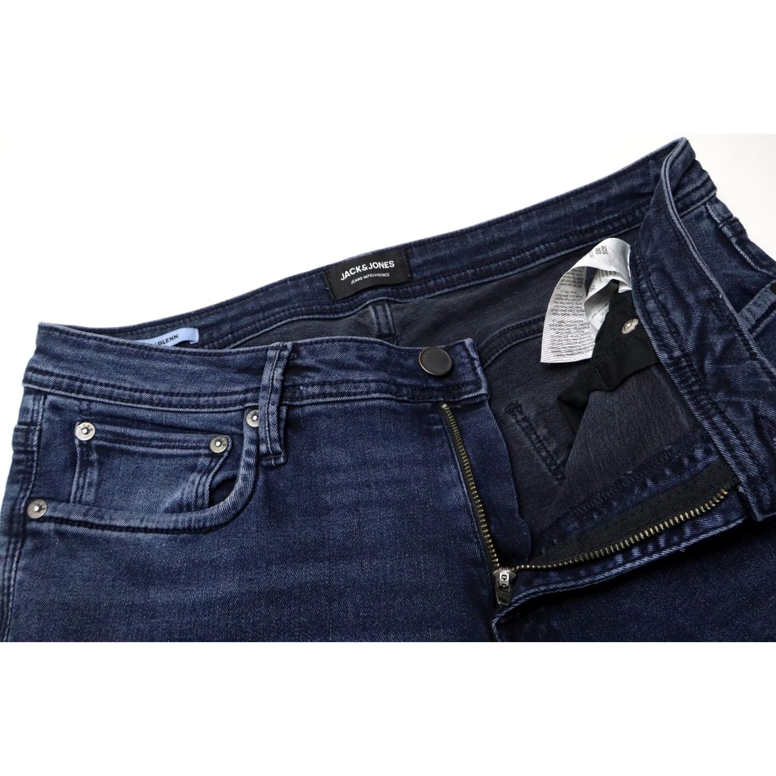 Jack & Jones JACK & JONES Jeans Men's W34/L30 Blue Denim Slim/Glenn Faded Whiskers Zip Fly Size US 34 / EU 50 - 4 Thumbnail