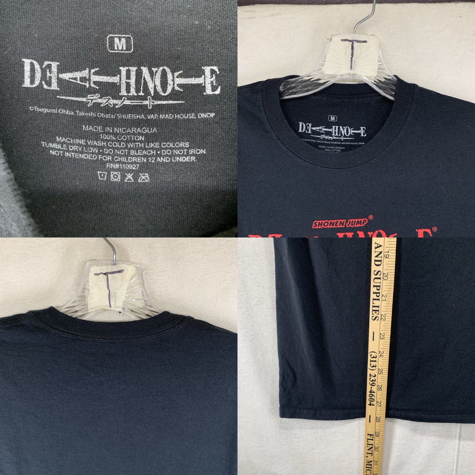 Vintage VINTAGE Deathnote Anime Shirt Unisex Adults Short Sleeve Cotton Tee Black Red 2020s Size US M / EU 48-50 / 2 - 8 Thumbnail